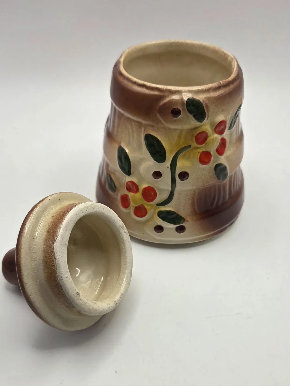 Vintage Butter Churn Cookie Jar c 1940's Unmarked McCoy Ceramic